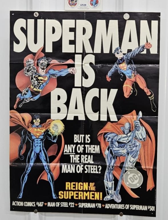 (K) DC Comics Superman Poster And Sky Caps.