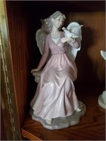 Ceramic Pink Dressed Angel Decor