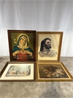 Religious framed prints and other prints