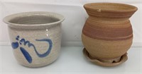 6" & 7" ceramic pot Hilo Hawaii and stoneware pot