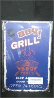 BBQ GRILL, BBQ PARTY... 8" x 12" TIN SIGN
