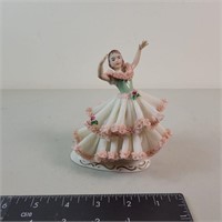 Dresden Porcelain Lace Lady Figurine