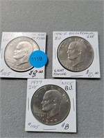 1971, 1976d, 1977 Ike dollars. Buyer must confirm