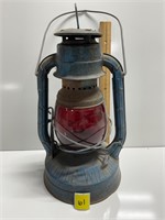 Vtg Dietz Red Glass Gas Lamp