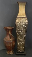 Metal Decorative Vases, Tallest 2’