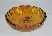 Vintage  Amber Indiana Glass Footed Bowl