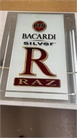 Bacardi silver raz bar mirror 22 x 28