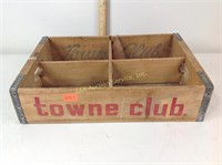 Towne Club wood bottle crate