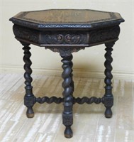 Neo Renaissance Barley Twist Octagonal Oak Table.