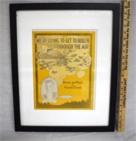 WWI ERA FRAMED SHEET MUSIC " WE'RE GOING TO GET