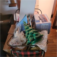 Christmas Lot- tree, basket and contents