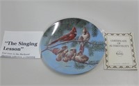 Three Collector Plates One W/COA Largest 9"