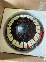 Beautiful Stained Glass Style Lamp Fixture #2; New