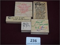 5 Misc. Arts and Crafts Wooden Stamp Blocks