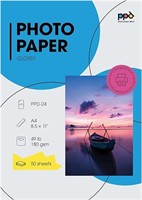 PPD Inkjet Glossy Photo Paper LTR 8.5x11" 49lbs 1