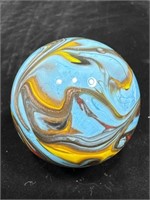 Huge 2” contemporary swirl marble w/ gold lutz