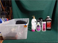 Plastic Tub of Partial Cosmetics & Hygeine Items