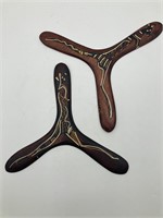 Pair Of Aboriginal Wood Boomerangs