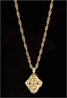 Jewelry 14kt Yellow Gold Necklace & Cross Pendant