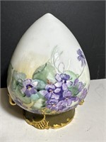 Vintage artist Signed spring flowered egg