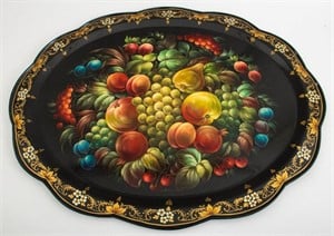 Signed Hand-Painted Sill Life Tray / Platter