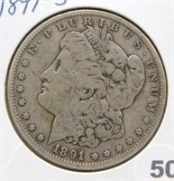 1891-S Morgan Silver Dollar.