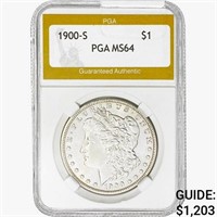 1900-S Morgan Silver Dollar PGA MS64