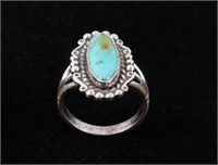 Navajo Sterling & Cripple Creek Turquoise Ring