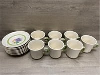 (7) Franciscan Floral Tea Cups & (8) Plates