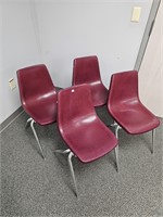 4 vintage plastic classroom chairs