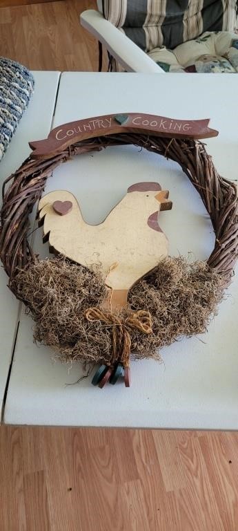 rooster wreath decoration