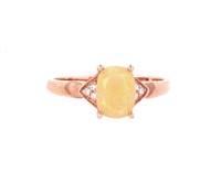 Ethiopian Opal & Diamond 10k Rose Gold Ring