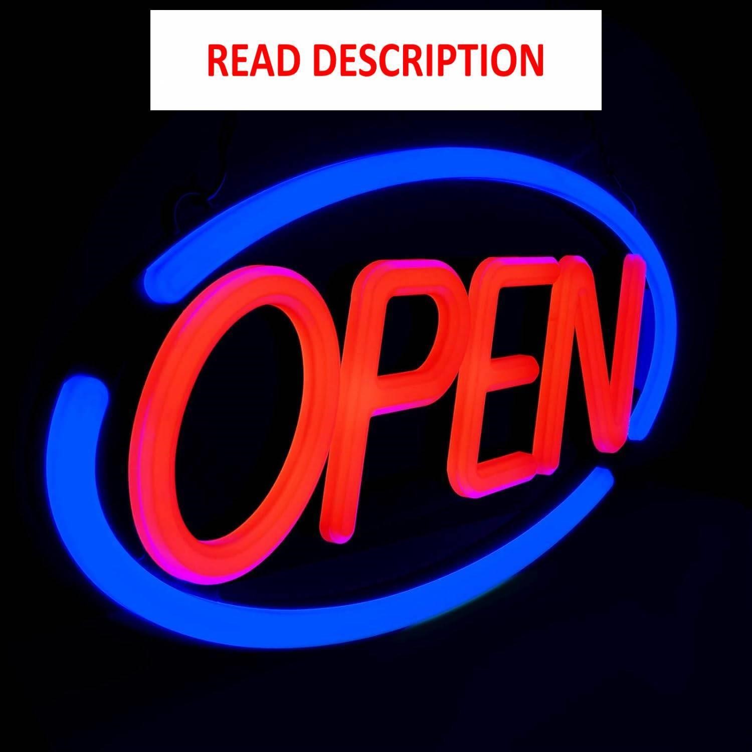 LED Business Neon Open Sign  24x12 inch