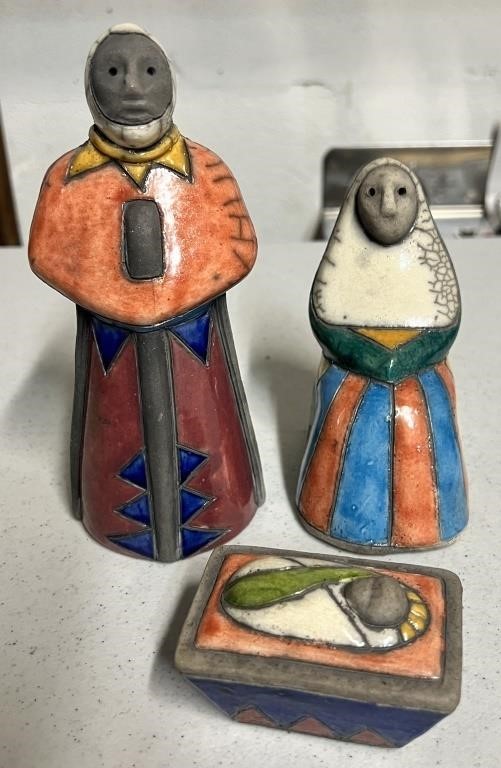 Raku Pottery Nativity
