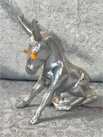 (F) Chrome Donkey Hood Ornament With Amber Eyes.