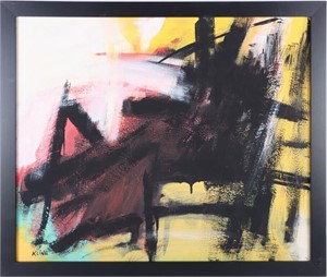 FRANZ KLINE OIL ON CANVAS MADE IN THE MANNER OF