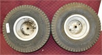 1 Pair of - 20 x 8.00 - 8 Tractor Tires w/ Wheels