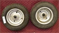 1 Pair of - 16 x 6.50 - 8 Tractor Tires w/ Wheels