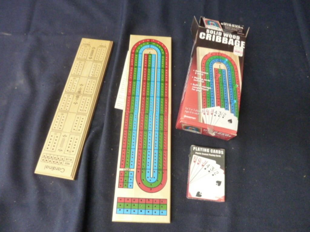 TWO CRIBBAGE BOARDS