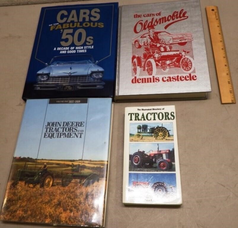 (4) Books - Tractors - Automotive - Cars