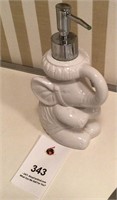 Elephant soap dispenser white porcelain