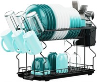 Veckle Dish Drying Rack for Kitchen Counter - 2 Ti