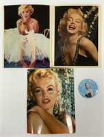 3 1988 Marilyn Monroe Photos & 1 Pinback