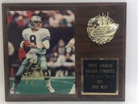 Autographed Troy Aikman Dallas Cowboys Plaque
