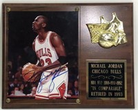 Autographed Michael Jordan Chicago Bulls Plaque