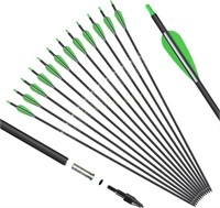 KESHES Carbon Arrows  30 inch  6 Pack  Green