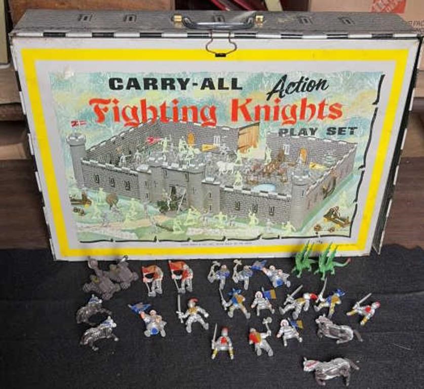 LOUIS MARX  FIGHTIING KNIGHTS PLAYSET-AS IS