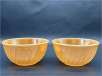 (2) Vtg. FireKing Oven Ware Peach Luster Bowls