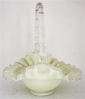 Fenton Silvercrest Glass Basket - 7.25" x 8"