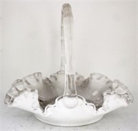 Fenton Silvercrest Glass Basket - 7.5" x 7"